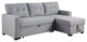Pemberly Row Contemporary Fabric Reversible Sleeper Sectional Sofa in Light Gray