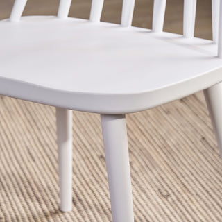 GDF Studio Farmhouse Spindle Back Dining Chairs, Polypropylene, Set of 2, White