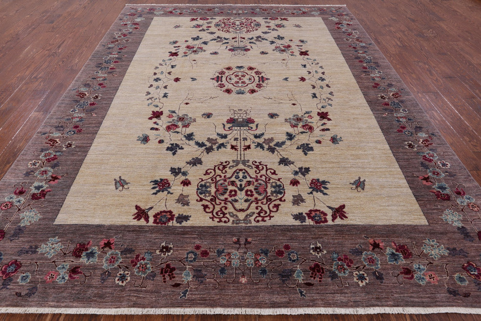 9' 0" X 11' 10" William Morris Handmade Wool Rug Q9436