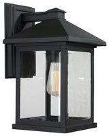 Portland Collection 1 Light Outdoor Wall Light in Black Finish