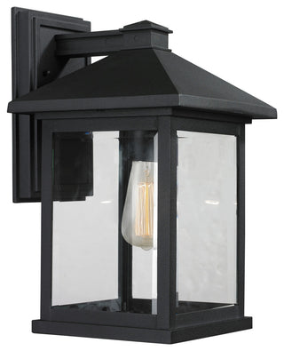 Portland Collection 1 Light Outdoor Wall Light in Black Finish
