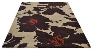 HAND TUFTED WOOL ECO-FRIENDLY AREA RUGS - Rectangle,Cream Brown,Floral