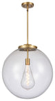 Beacon Pendant, Brushed Brass, Clear, Clear