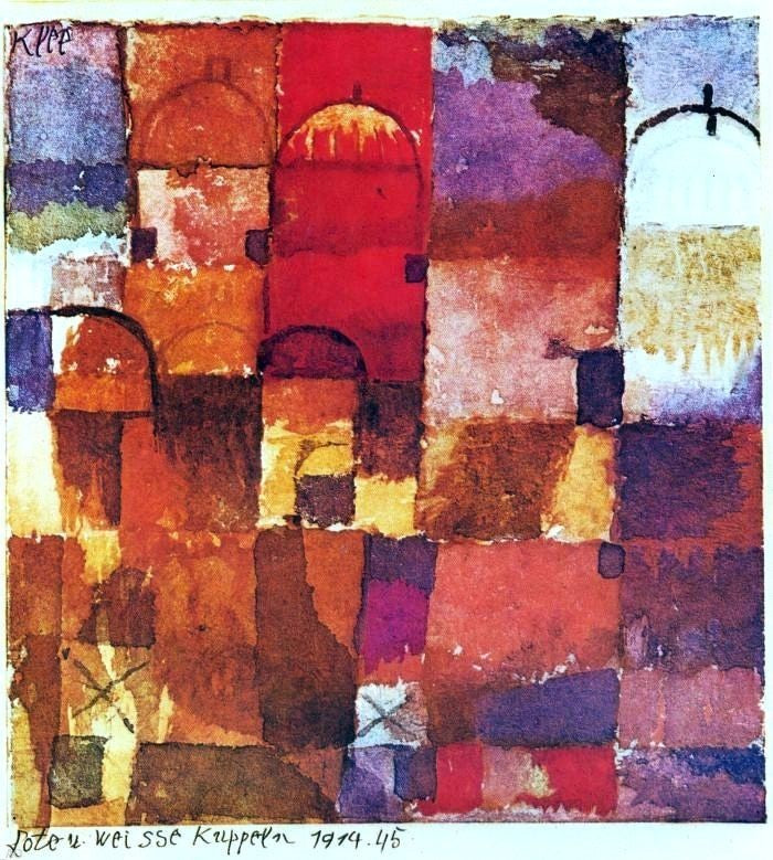 Paul Klee Rote und weisse Kuppeln Wall Decal