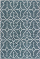 Dani Handwoven Contemporary Rug, Teal/Beige, Rectangular 5'x7'6