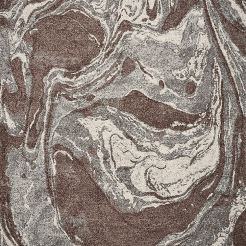 5' X 8' Mocha Marble Indoor Area Rug