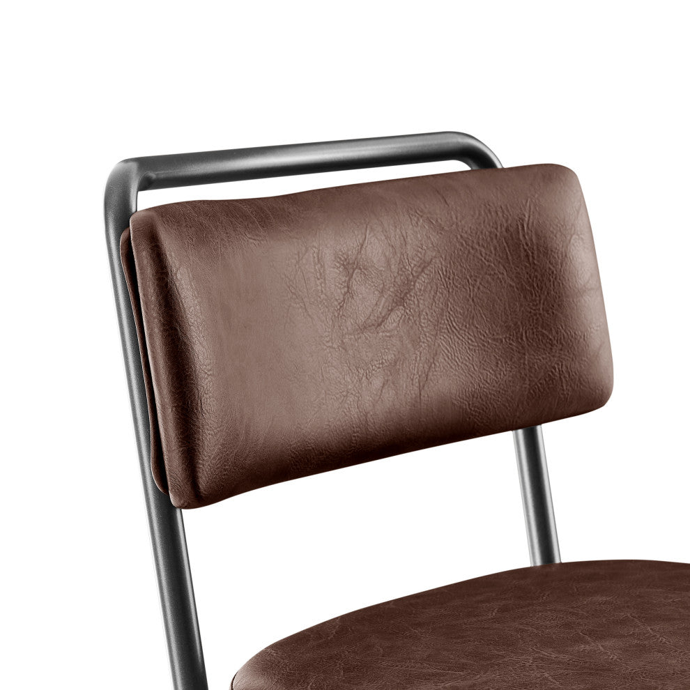 Zander Counter Stool, Toasted Dark Brown, Pu