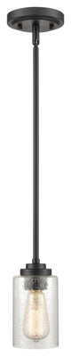 1 Light 5 in. Matte Black Mini-Pendant