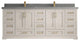 Boston 84" Double Sink Bath Vanity in Fine Grain 2" Piatra Gray