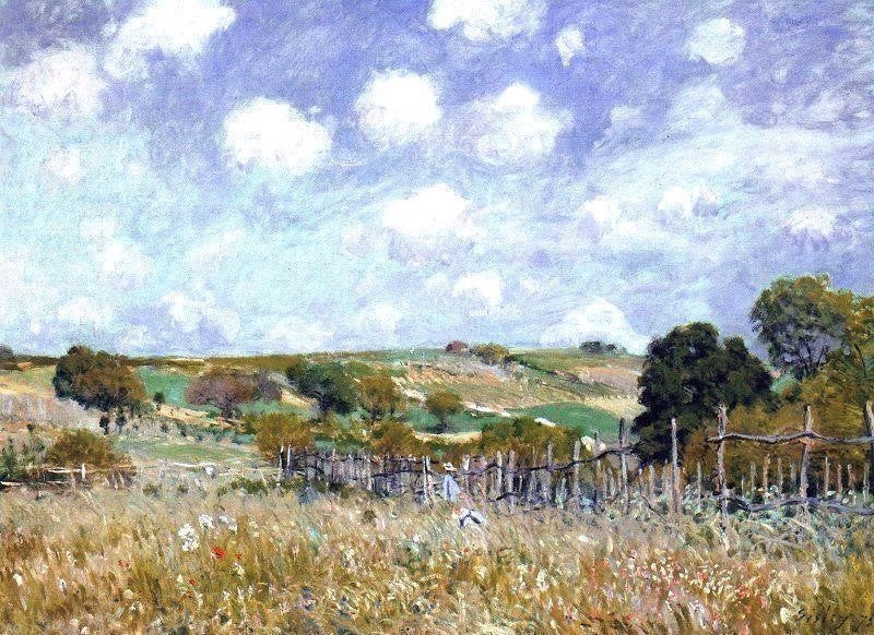 Alfred Sisley Meadow, 18"x27" Wall Decal Print