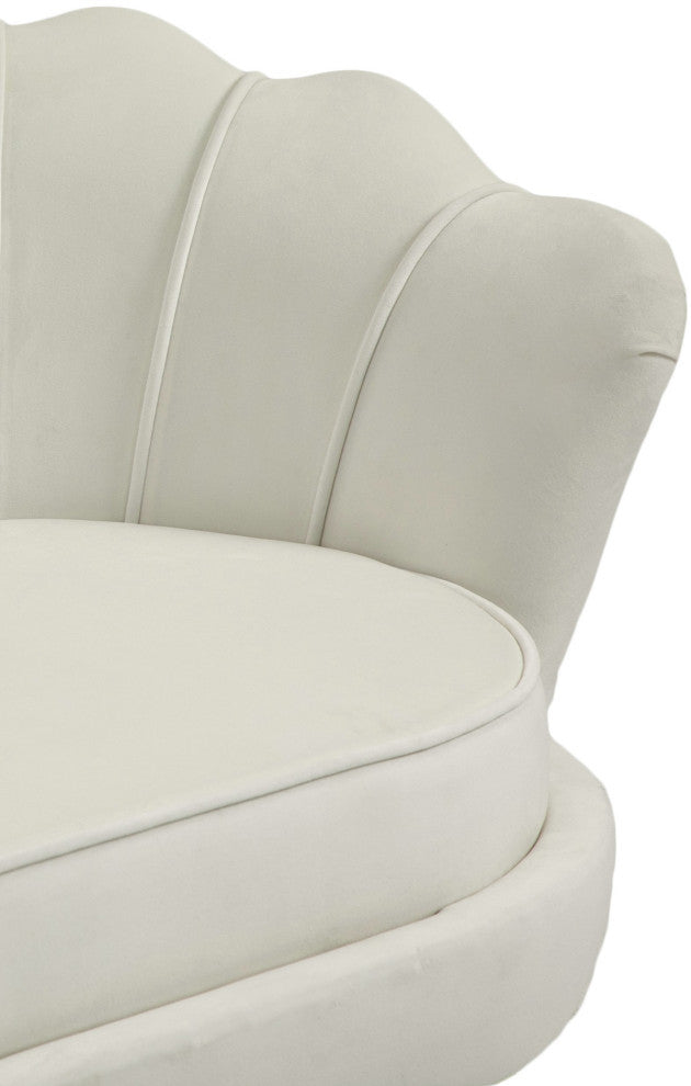 Gardenia  Velvet Upholstered Chair, Cream