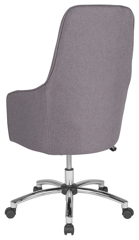 Albi Home And Office Upholstered High Back Chair In Light Gray Fabric