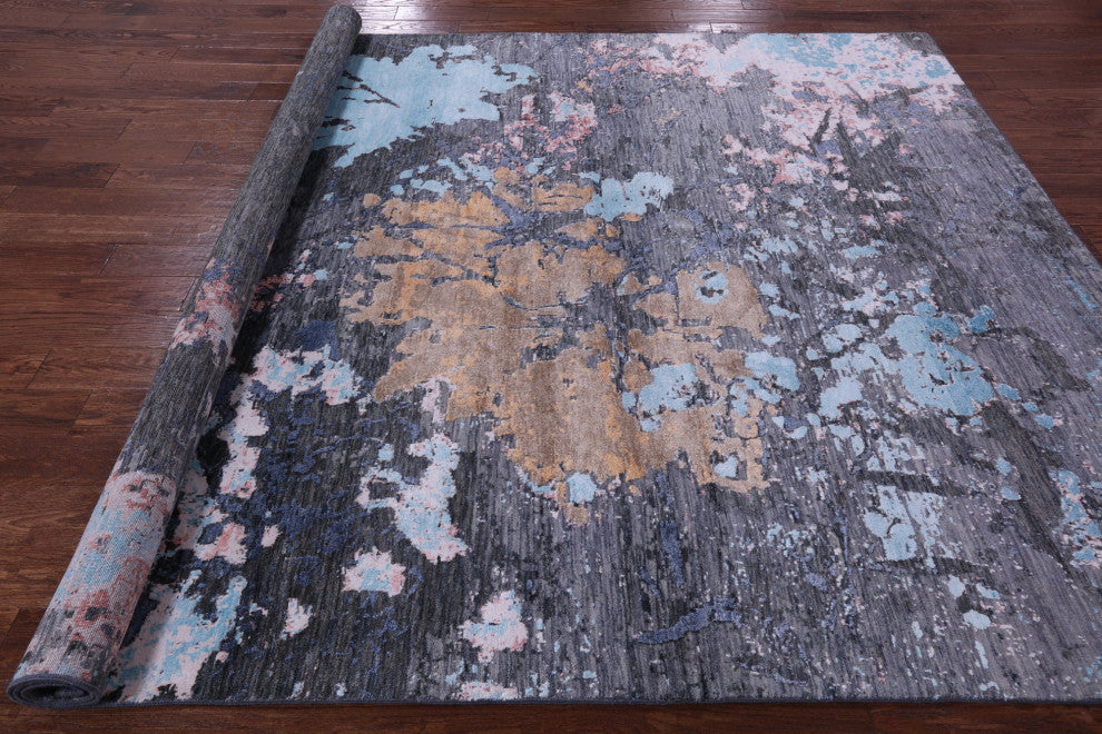 Wool & Silk Abstract Handmade Rug 8' 0" X 10' 3" - Q15552