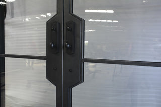96''x72'' Wrought Iron Entry Door With Double LOW-E Glass Locks, Left Hand