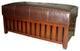 Brown Leather Storage Bench