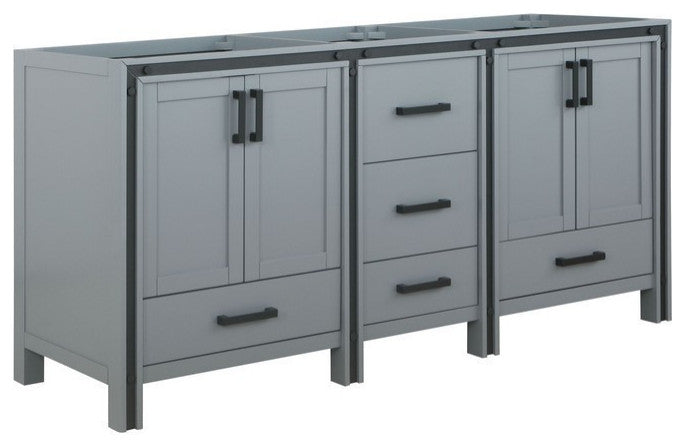 Ziva Transitional Dark Grey 72" Vanity Cabinet Only