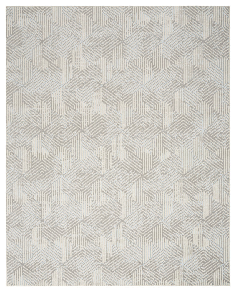 Nourison Grafix 5'3" x 7'3" Grey Modern Indoor Rug