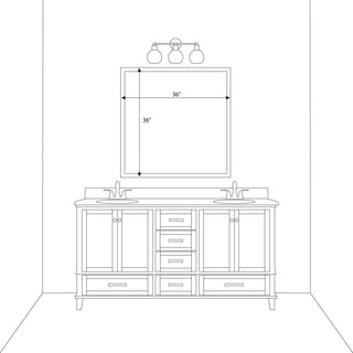 Ellis Framed Wall Mirror, Black, 36"x36"