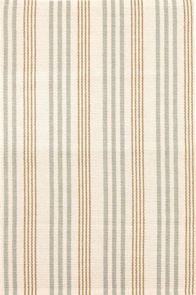 Dash & Albert Olive Branch Handwoven Cotton Rug, Natural, Runner-2'6" x 8'