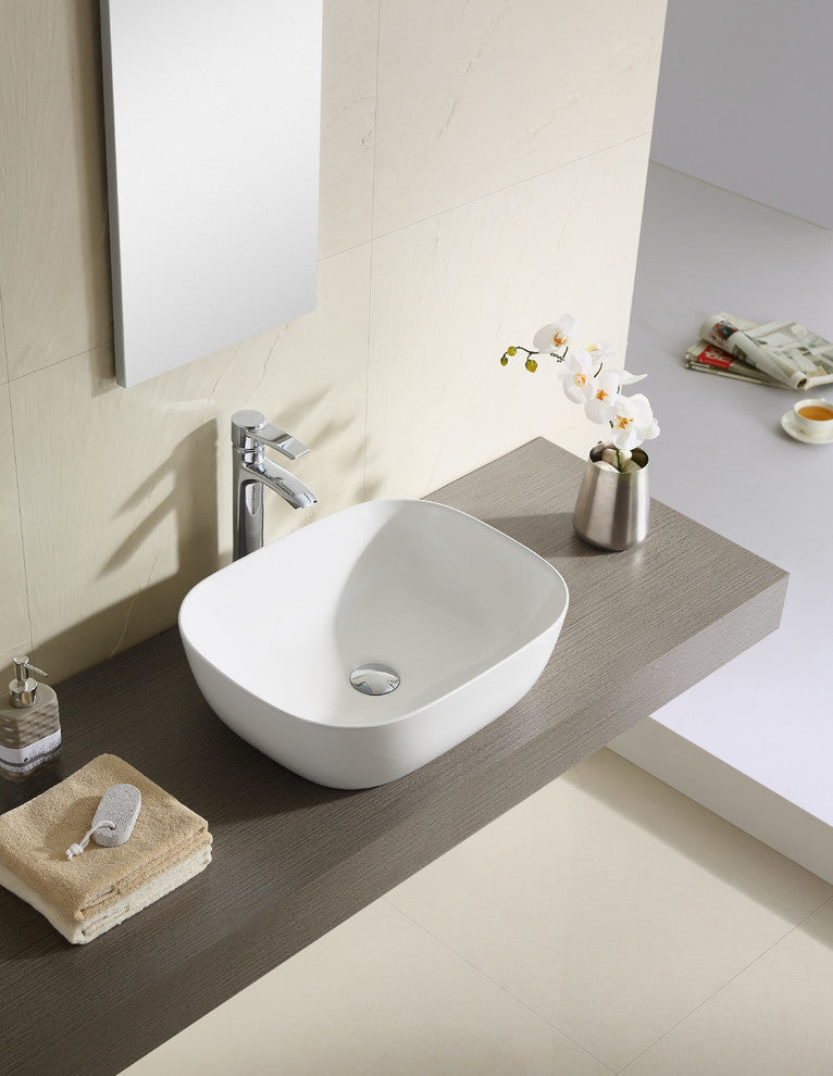 Fine Fixtures White Vitreous China 19" Thin Edge Vessel Sink