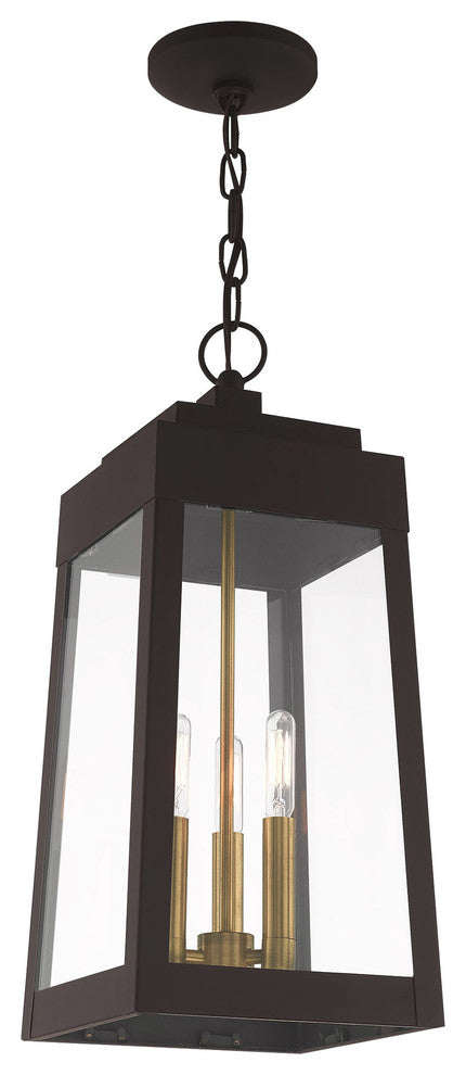 Transitional Outdoor Pendant Lantern, Bronze