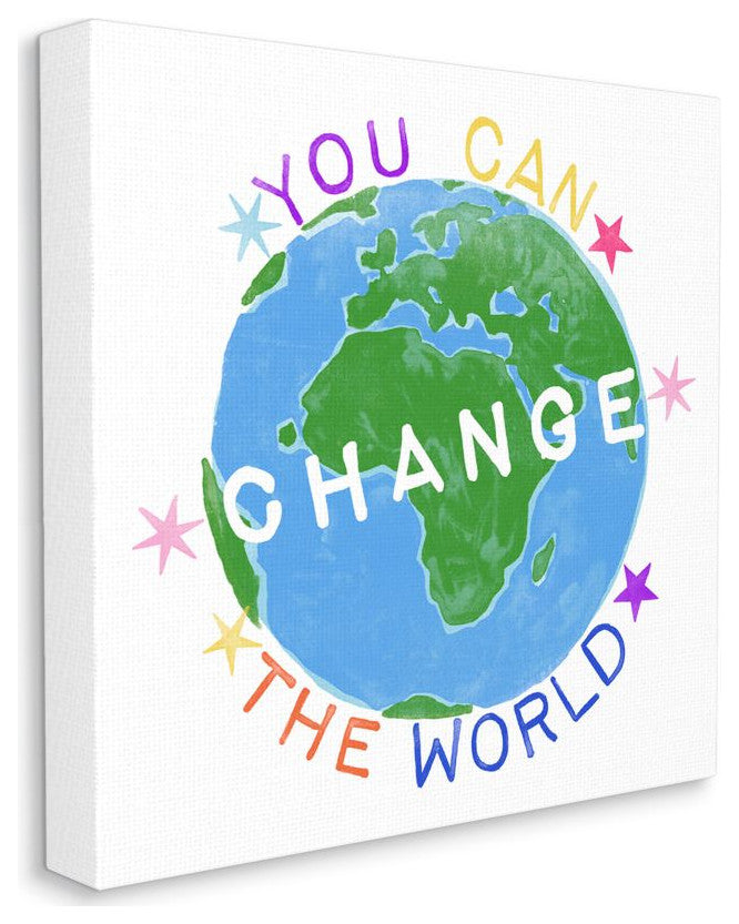 Inspirational Change the World Quote Earth Kids Words ,1pc, each 30 x 30