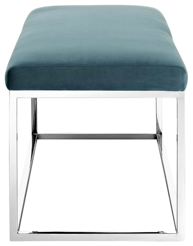 Sea Blue Anticipate Performance Velvet Bench