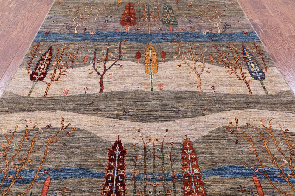 5' 8" X 7' 11" Persian Gabbeh Tribal Hand-Knotted Rug Q7304