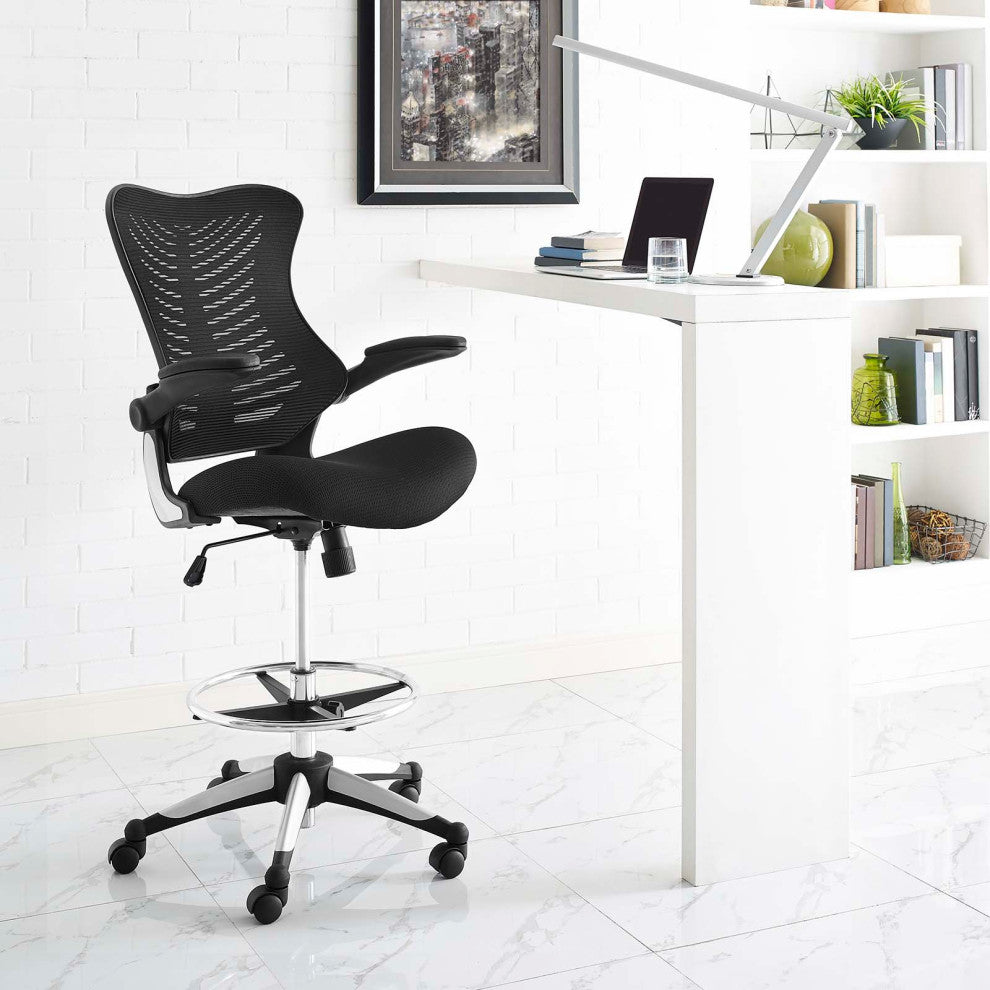 Charge Drafting Stool, Black