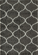 Feather Shag Charcoal Ivory Links 8'0" x 10'0" Rug