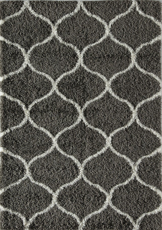 Feather Shag Charcoal Ivory Links 8'0" x 10'0" Rug
