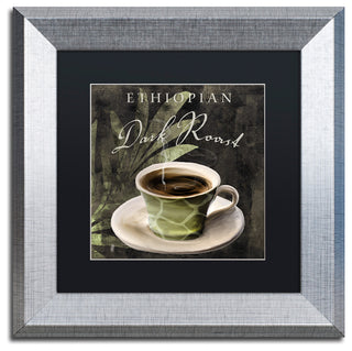 Color Bakery 'Afrikan Coffee III' Art, Silver Frame, Black Matte, 11"x11"