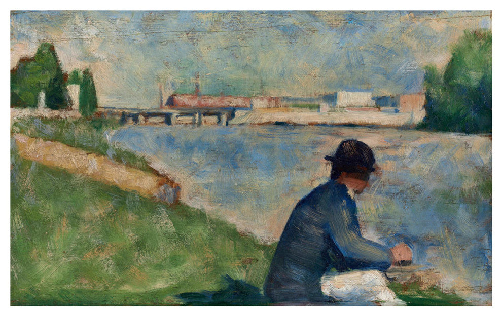 "Study for "œBathers at AsniÃ¨res"?, c. 1883-1884" Print by Georges Seurat, 32"x21"
