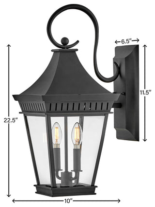 Hinkley Chapel Hill Large Wall Mount Lantern, Museum Black