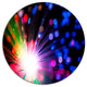 Multicolor Optical Fiber Lighting, Abstract Round Wall Art, 11"