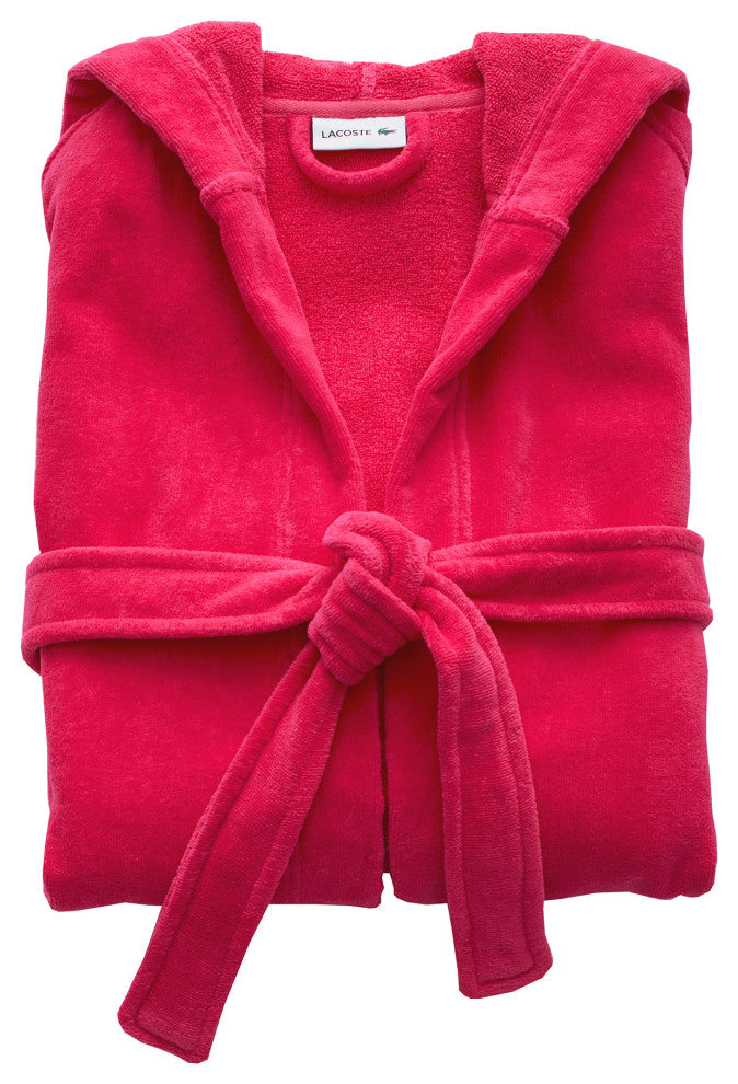 Lacoste Fairplay Unisex Hooded Bath Rober, Magenta