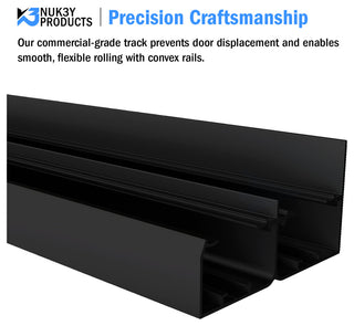 Nuk3y Bypass Sliding Door Hardware Soft close with Finger Pull, Black, 60" Track