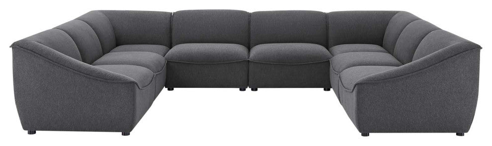 Sectional Sofa Set, Fabric, Dark Gray, Modern, Living Lounge Hospitality