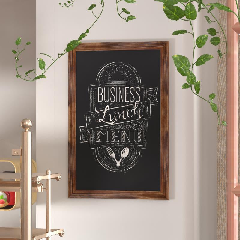 Canterbury Wall Mount Magnetic Chalkboard Sign Set, Torched Brown, 24" X 36"