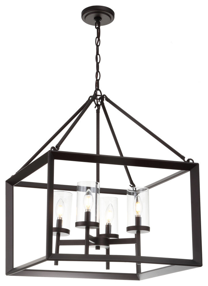 Anna Metal, Glass LED Pendant, Oil Rubbed Bronze, 21"