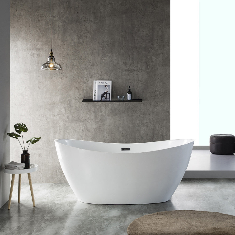 Eviva Bella 60" White Acrylic Free Standing Bathtub