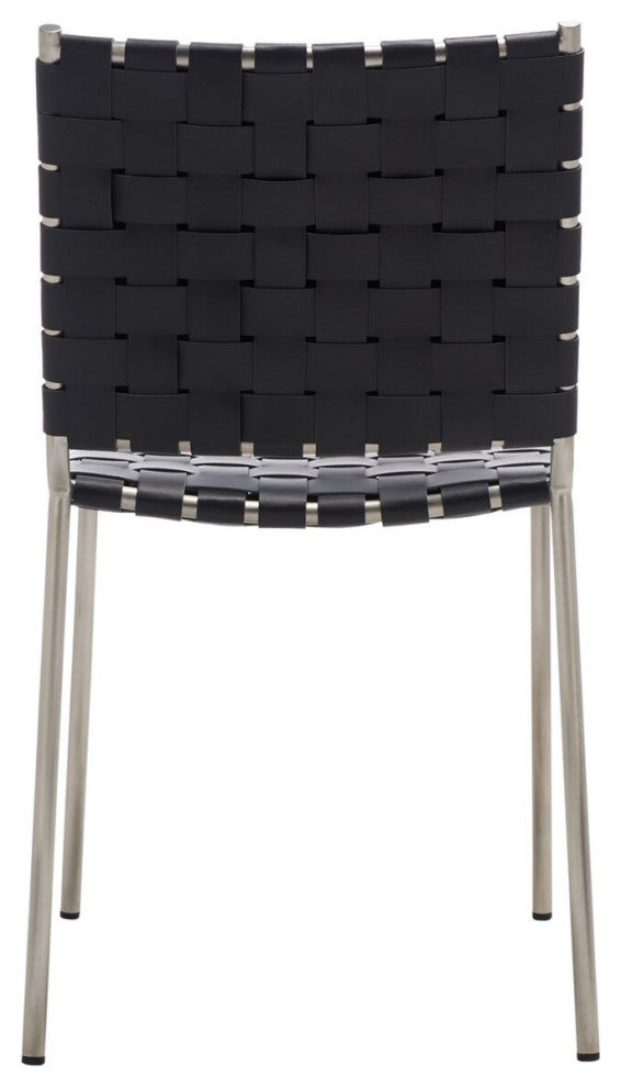 Safavieh Wesson Woven Dining Chair, Black/Silver