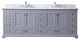 84" Double Vanity Dark Gray, White Carrera Marble Top, White