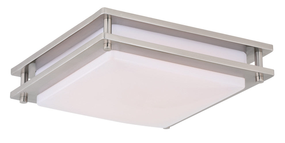 Horizon 12-in LED Flush Mount Ceiling Light Satin Nickel