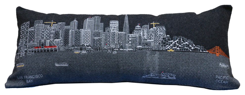 San Francisco Skyline Cushion, Night, King