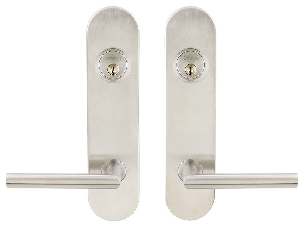 Stockholm Lever, Tubular Entry, Double Cylinder, Satin Stainless Steel