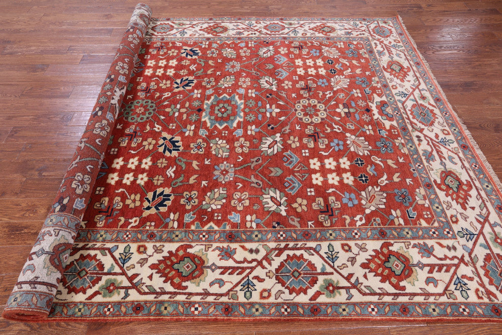 7' 11" X 10' 0" Handmade Persian Fine Serapi Wool Rug - Q16021