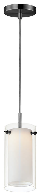 Maxim Lighting Duo 1-Light Mini Pendant, Black/Clear / Satin White, 12289CLSWBK