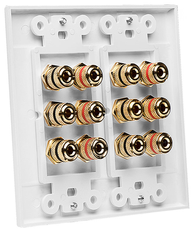 5.1 Home Theater 6 Terminal Decora Speaker Binding Wall Plate
