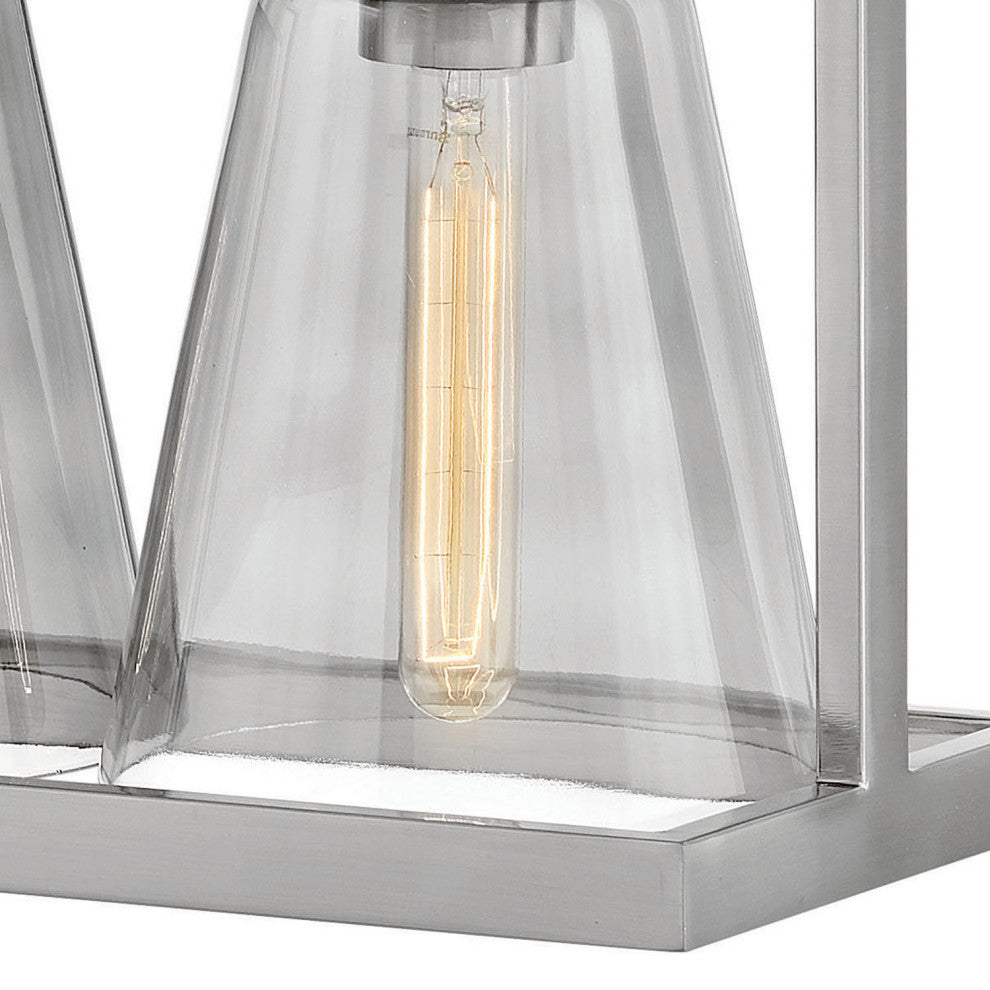 Hinkley Refinery Six Light Linear, Brushed Nickel With Smoked Glass
